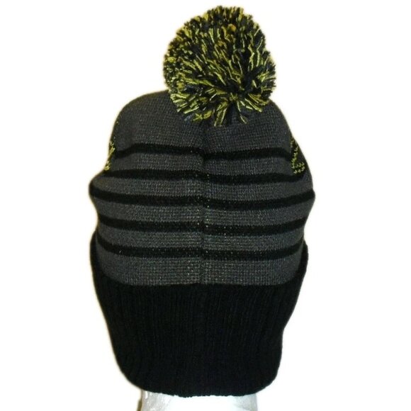 Indiana Pacers Mens Adult Beanie Pom Winter Hat Cap New Tags NBA Grey Black - Picture 2 of 2